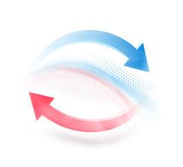 Infographic arrows. Suite for the presentation process of heat, heat exchange. Vector illustration isolated on white background. Ready for use in your design, infographic, presentation. EPS10.