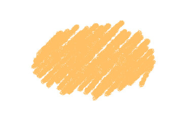 Handdrawn crayon oval box with orange scribble and text highlight. Sketch badge shape and label form blend with background as playful circle banner for creative projects.