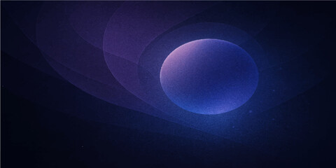 Obraz premium An abstract dark blue background featuring glowing circular orbits and celestial spheres that illustrate a cosmic night sky filled with stars and a distant planet glowing in the deep universe