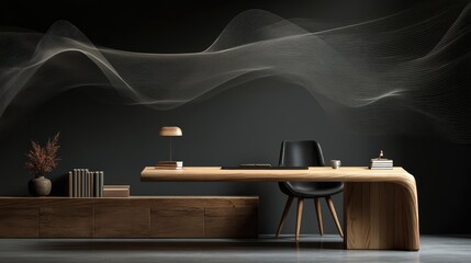 Desk with chair and lamp functional workspace featuring desk comfortable chair and task lamp for various activities