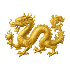Fototapeta premium PNG Golden dragon emblem art
