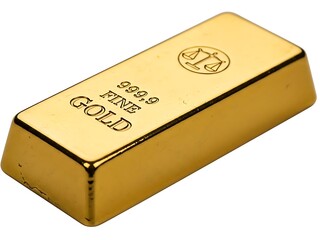 Gold bar with 9999 fine gold stamp and scales