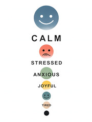 Emotion indicator: calm, stressed, anxious, joyful
