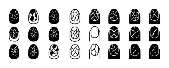 Abstract geometric nail designs in black and white