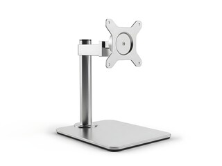 Silver monitor stand with adjustable arm and base metal 1