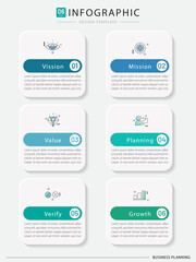 Infographic template. 6 Step timeline journey, Flat simple infographics design template. presentation graph. Business concept with numbers 6 options or steps vector illustration.