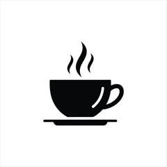 Hot coffee cup icon for tea and cafe designs
