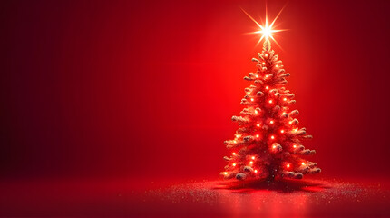 Stunning Red Christmas Tree Background