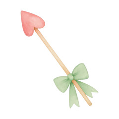PNG Heart arrow with green bow