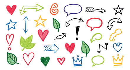 Hand-Drawn Colorful Icons and Symbols