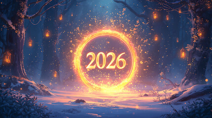 Happy New Year 2026 Sparkler Text: Dazzling Light ,firework celebration