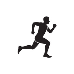 Running man silhouette for sport and fitness app ui, minimalist vector icon