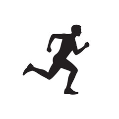Running person silhouette icon for sport and fitness apps, minimalist vector symbol