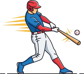 Baseball player silhouette swinging bat isolated on transparent background