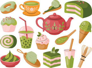 Matcha Green Tea Desserts and Drinks Collection Keywords: matcha, green tea, dessert, drink
