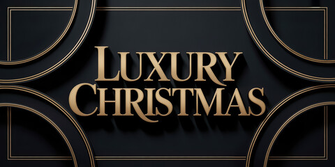 Luxurious Christmas design featuring elegant typography and ornate circular elements, creating a sophisticated holiday atmosphere with a modern touch and rich textures