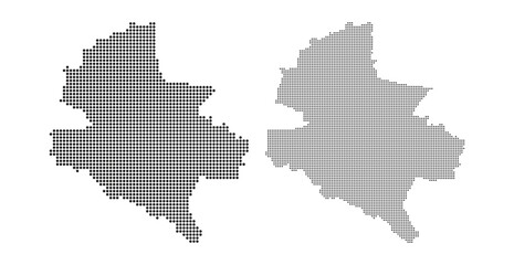 Bucharest city map administrative territory dotted silhouette vector outline Romania capital contour isolated