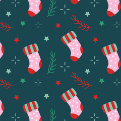 Cute Holiday Icons Seamless Pattern
