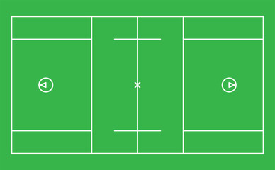 Simplified lacrosse field diagram green layout illustration perfect for rules guide coaching strategy and sport design projects