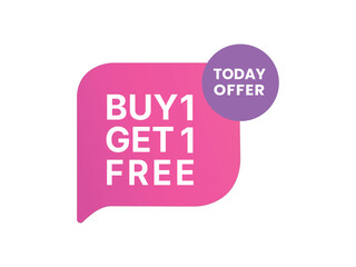Buy 1 Get 1 Free Sale Banner with Today Offer Badge in Pink and Purple Gradient Style