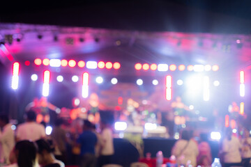 A blurry concert backdrop on a tropical resort beach &ndash; this concept could be used for New Year's celebrations, including in Phuket, Thailand.