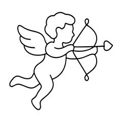 Obraz premium PNG Cupid silhouette with bow