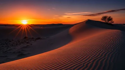 Desert Sunset Deep Shadows Sand Dunes © Init
