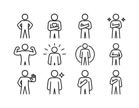 Self-Respect Icons. Self-Respect. Line icon set of Self-Respect: