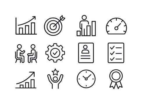 Performance Improvement Icons. Performance Improvement. Line ico