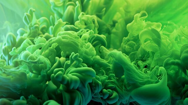 Abstract green smoke swirling across background concept. Vivid green swirling patterns evoke nature and spiritual experiences.