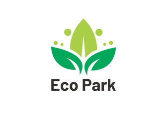 Flat Color Vector Logo Design . Eco Park