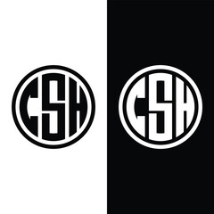 CSH Letter Initial Logo Design Vector Illustration Stock Vector.