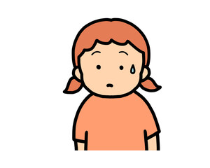 Obraz premium 戸惑う 茶髪の女の子