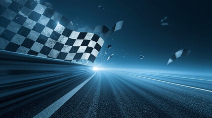 Blue-Silver Futuristic Racing Banner &ndash; Clean Grunge Motorsport Design