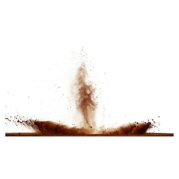 Dust devil spins creating whirlwind of dust debris concept. Dust explosion creating a captivating cloud of particles.