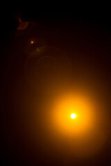 Abstract Natural Sun flare on the black