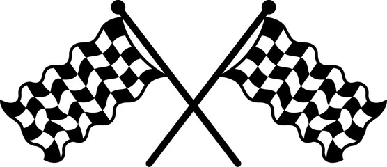 Racing finish line checkered flags for competition and event ui, minimalist vector icon