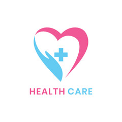 Heart care medical logo design
