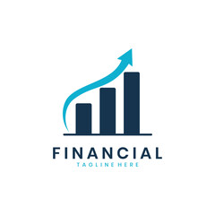 Business growth bar chart. Financial success logo design