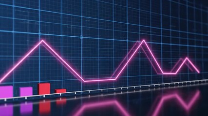 Abstract digital graph with colorful bar and line charts representing data analysis and statistics - Powered by Adobe