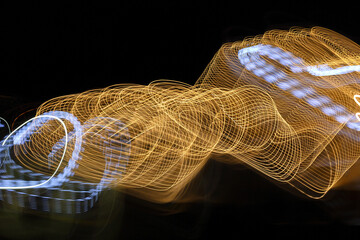Long camera exposures of artificial light sources at night