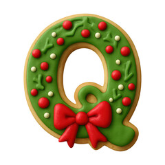PNG Festive cookie letter Q