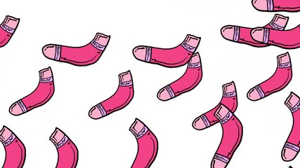 hand-drawn red socks on white background video