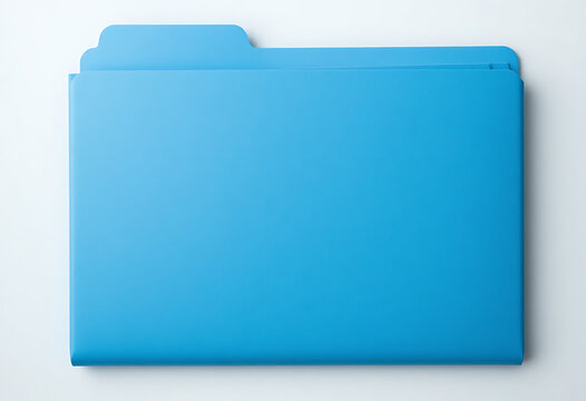Blue plastic file folder with tab