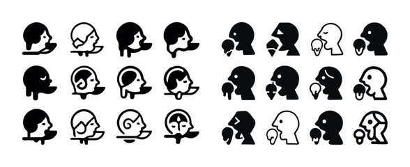 Diverse human avatars: male and female silhouettes in various po