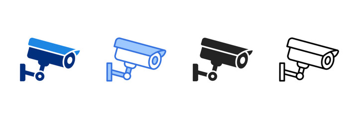 Surveillance Icon Set Multiple Style Vector Illustration. 