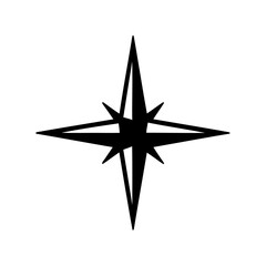 Obraz premium Vector illustration of a stylized eight pointed star shining brightly in black
