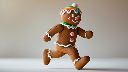 &ldquo;Festive gingerbread man with colorful icing and candy &mdash; AI-generated&rdquo;