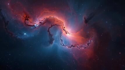Cosmic Majesty: A breathtaking celestial tapestry of nebulae and stars, showcasing swirling cosmic clouds of vibrant color and a mesmerizing interstellar vista.