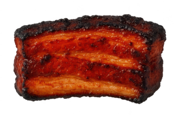 Delicious crispy pork belly with a transparent background image here.